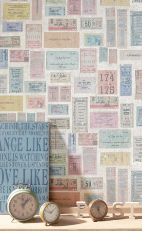 Papel Pintado Tickets Vintage