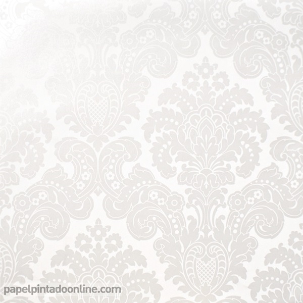 Papel Pintado Damasco Blanco Perla 5288-5