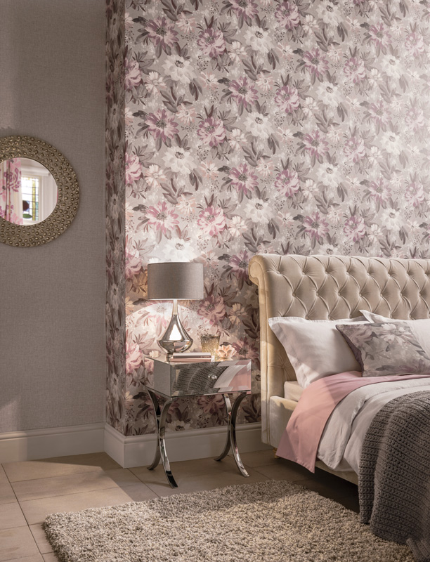 Papel Pintado Flores Romanticas