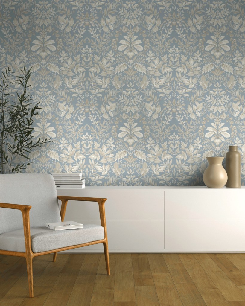 papel pintado damasco floral