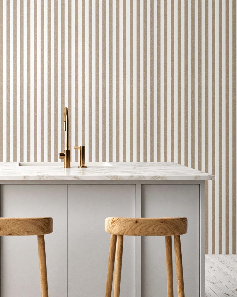 Papel Pintado de Rayas en la Cocina