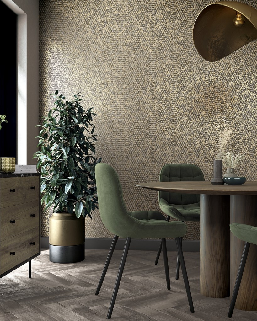 Papel Pintado Geométrico Rombos pequeños tipo diamante